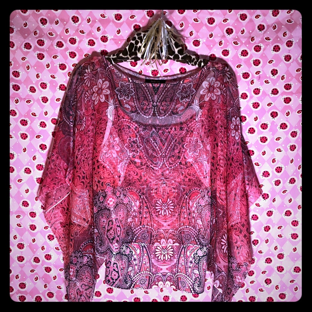 Style&Co Pink Butterfly Top